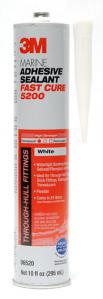 3M Marine Adhesive Sealant 5200 Fast Cure White 10 oz Cartridge